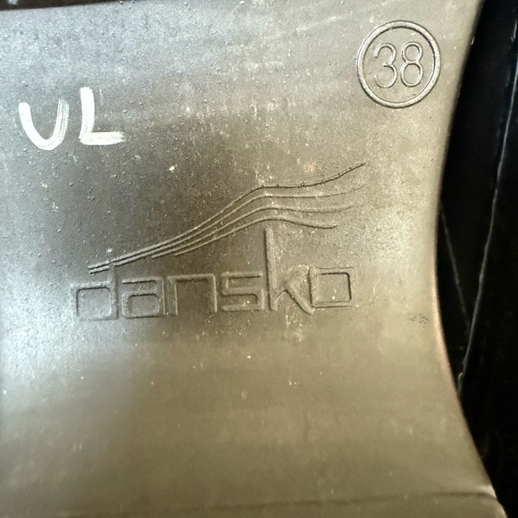 Dansko Black Leather Slide In Sonja Clogs Sz 38 (US 7.5-8) Nurses Medical Vet Tx - Picture 5 of 11